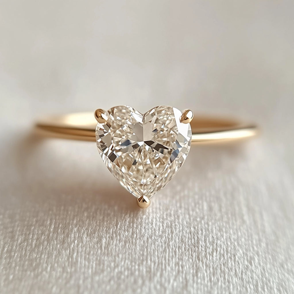 The heart- shaped diamond ring Simple