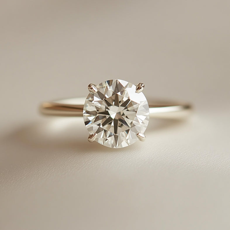 The Round Cut Diamond ring Simple
