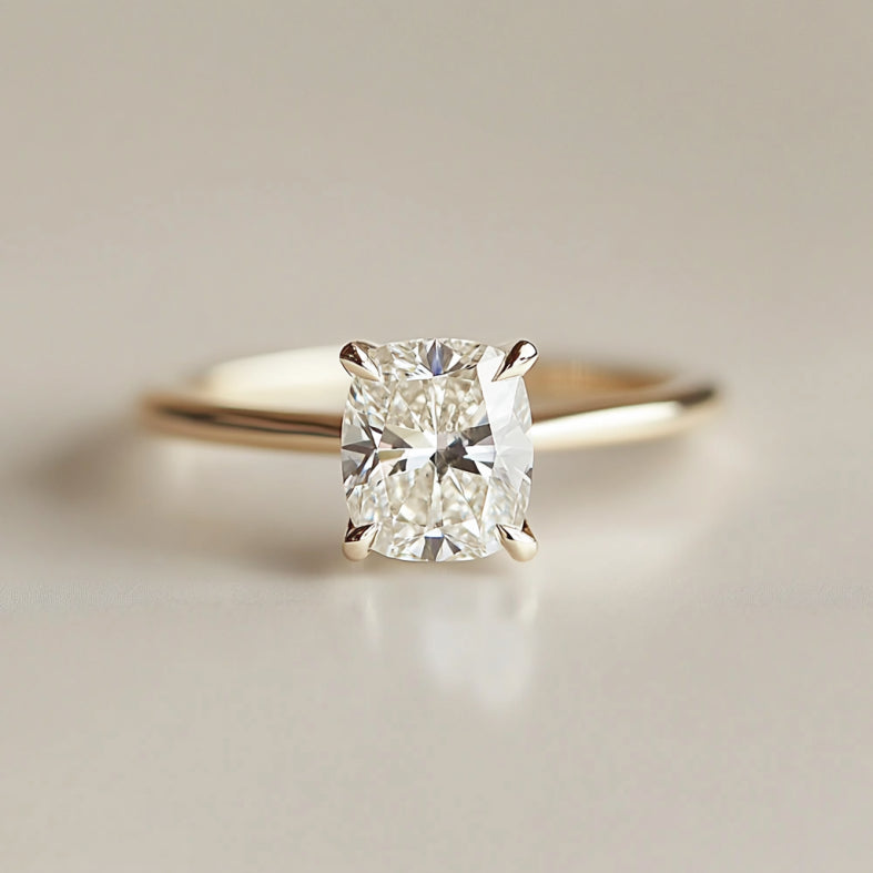 The Cushion Cut Diamond ring Simple