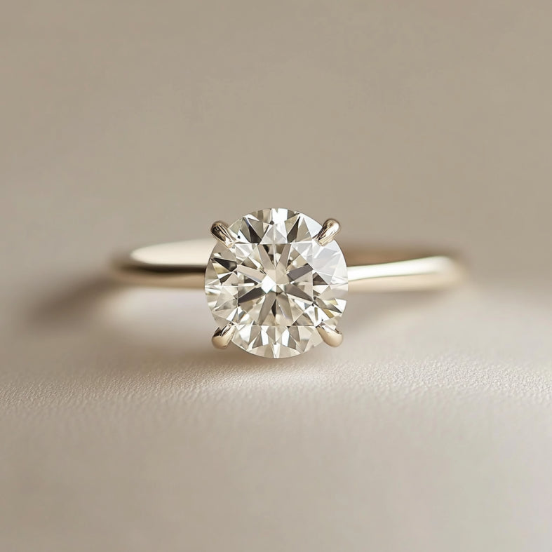 The Round Cut Diamond ring Simple