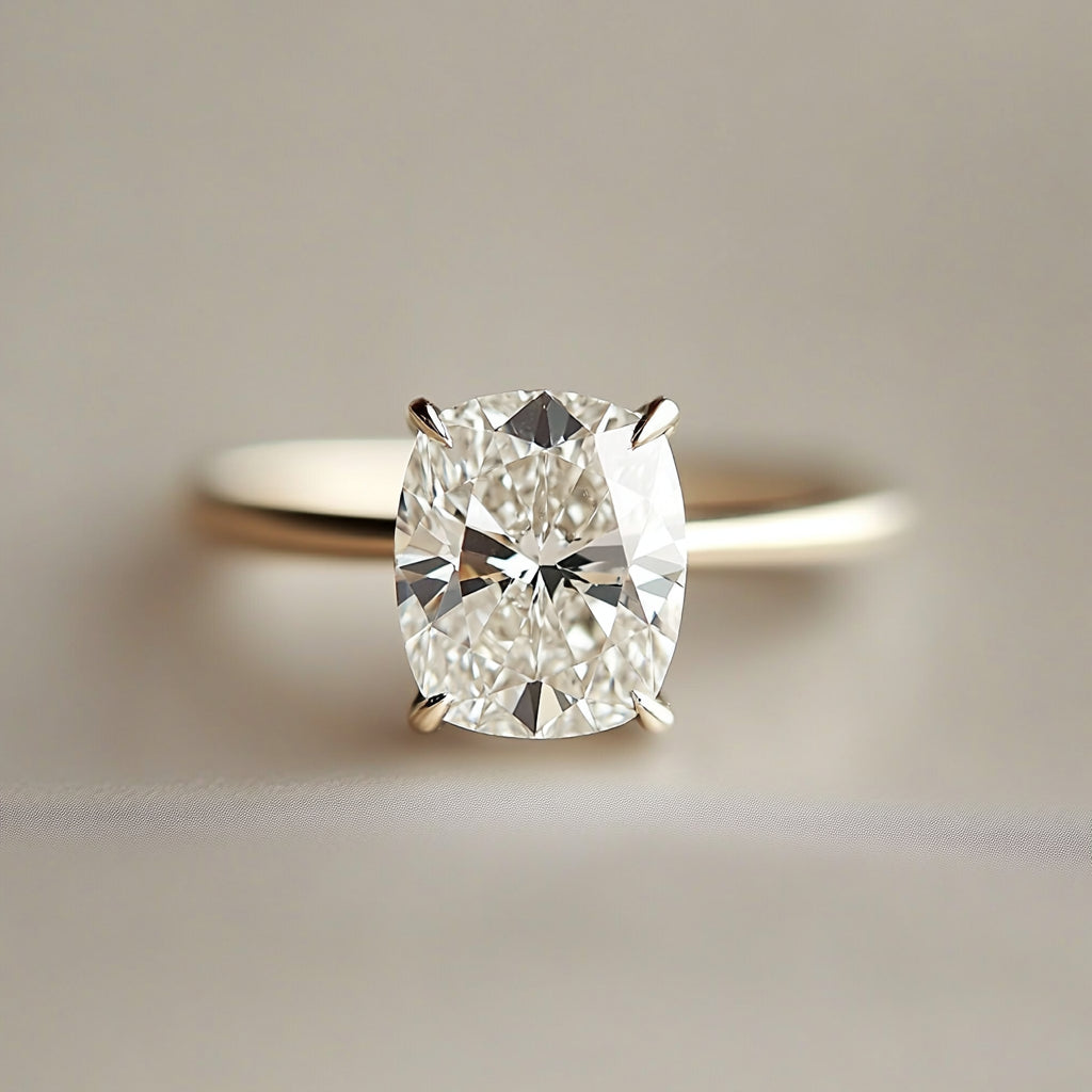 The Cushion Cut Diamond ring Simple