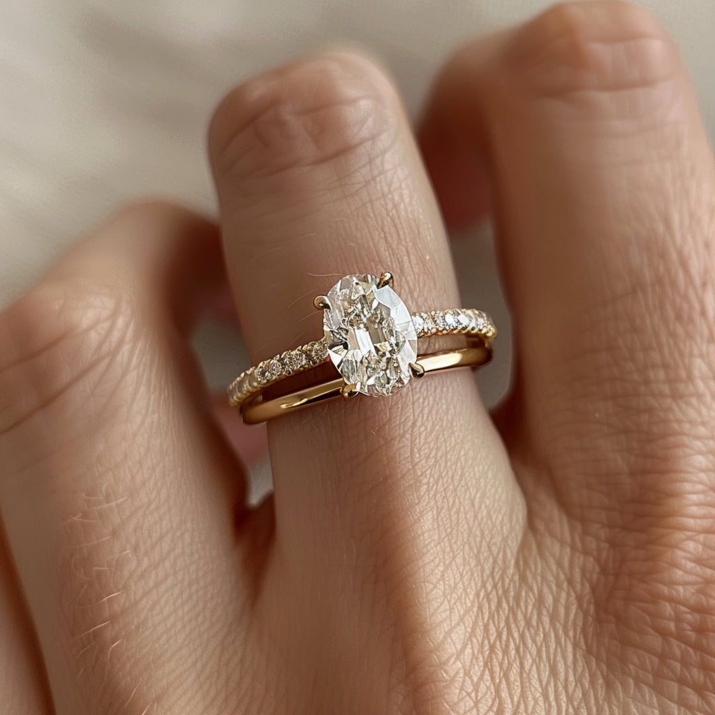 The Oval-shaped diamond ring